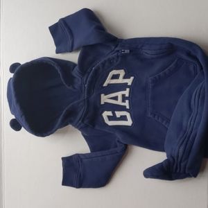 Baby Gap Bear Ears Arch Logo Footed One Piece Navy Blue Sleeper